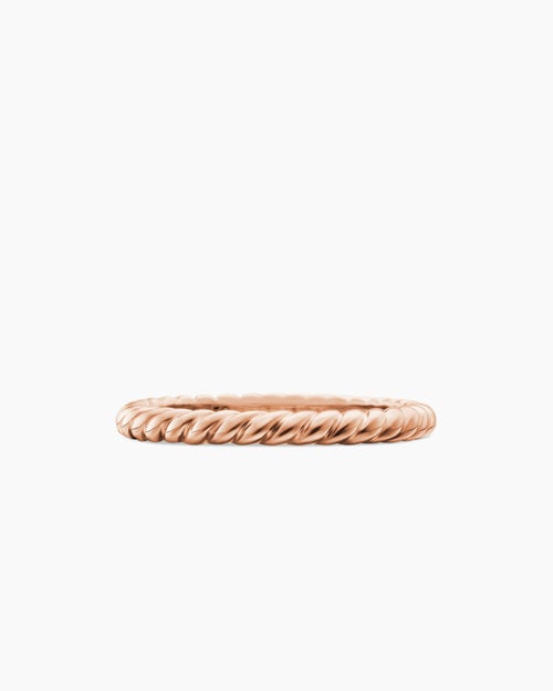 Womens DY Cable Band Ring in 18K Rose Gold, 2.45mm