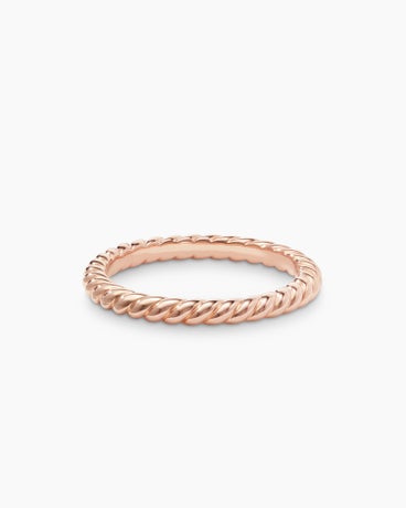 DY Cable Band Ring in 18K Rose Gold, 2.45mm