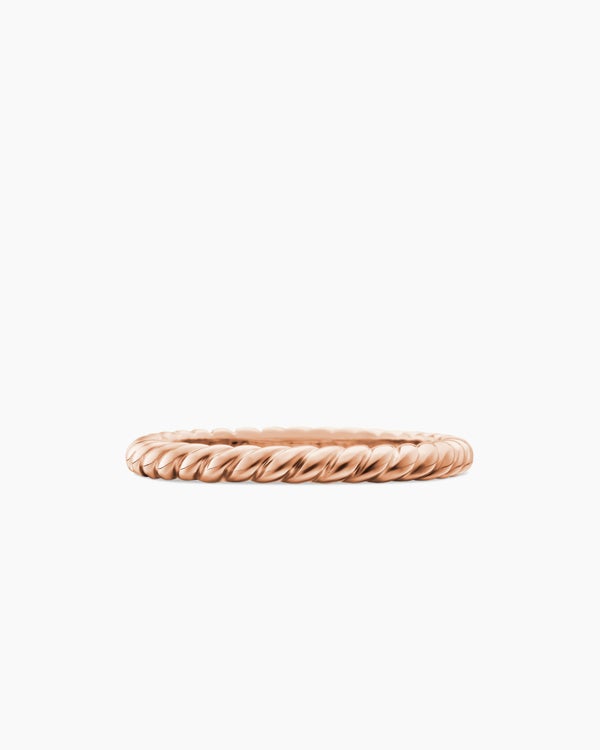 DY Cable Band Ring in 18K Rose Gold, 2.45mm