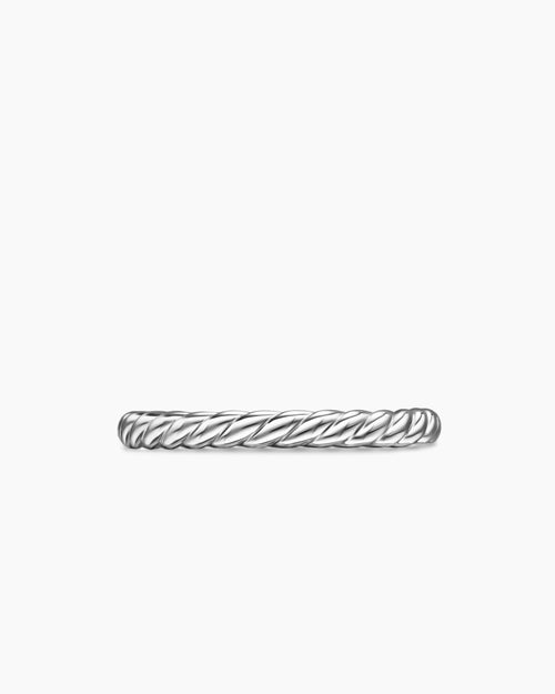 Womens DY Cable Band Ring in Platinum, 2.45mm