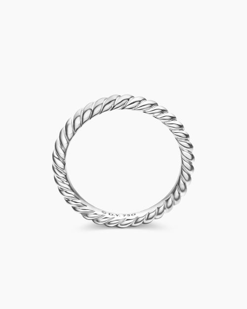 Womens DY Cable Band Ring in Platinum, 2.45mm