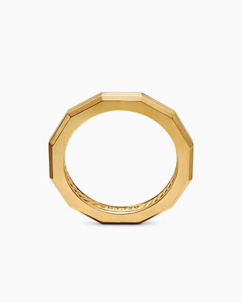 Womens DY Delaunay Faceted Band Ring in 18K Yellow Gold, 2.5mm