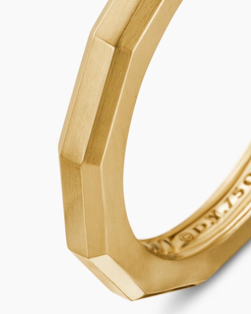 Womens DY Delaunay Faceted Band Ring in 18K Yellow Gold, 2.5mm