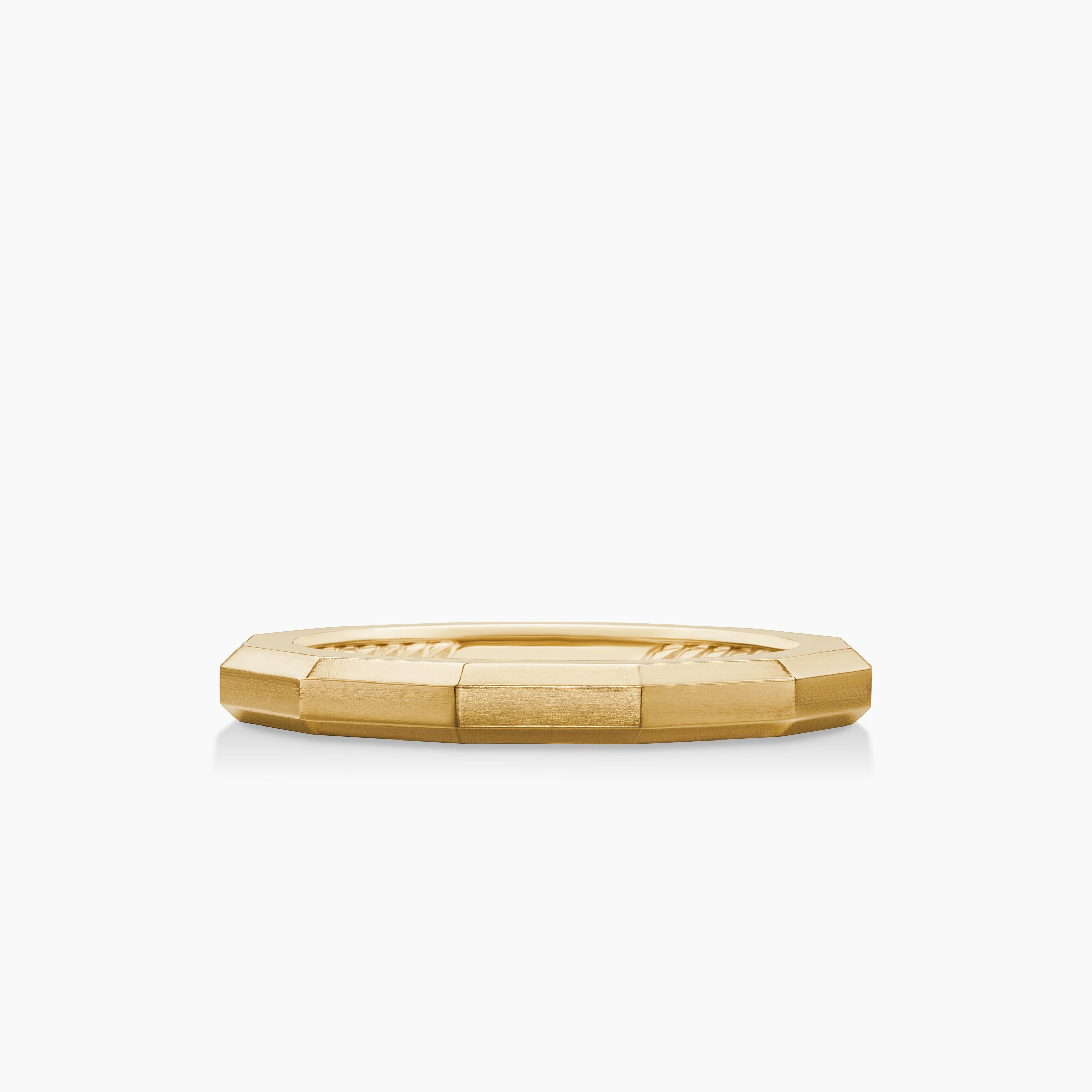 Womens DY Delaunay Faceted Band Ring in 18K Yellow Gold, 2.5mm