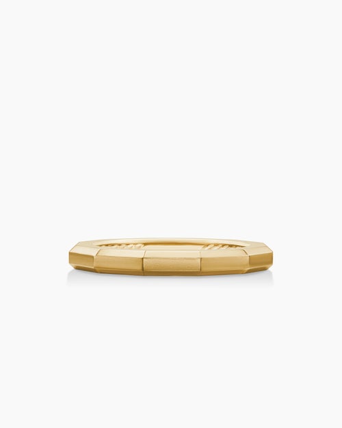 Womens DY Delaunay Faceted Band Ring in 18K Yellow Gold, 2.5mm