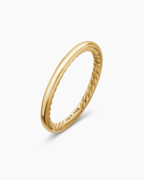 Womens DY Eden Band Ring in 18K Yellow Gold, 2mm