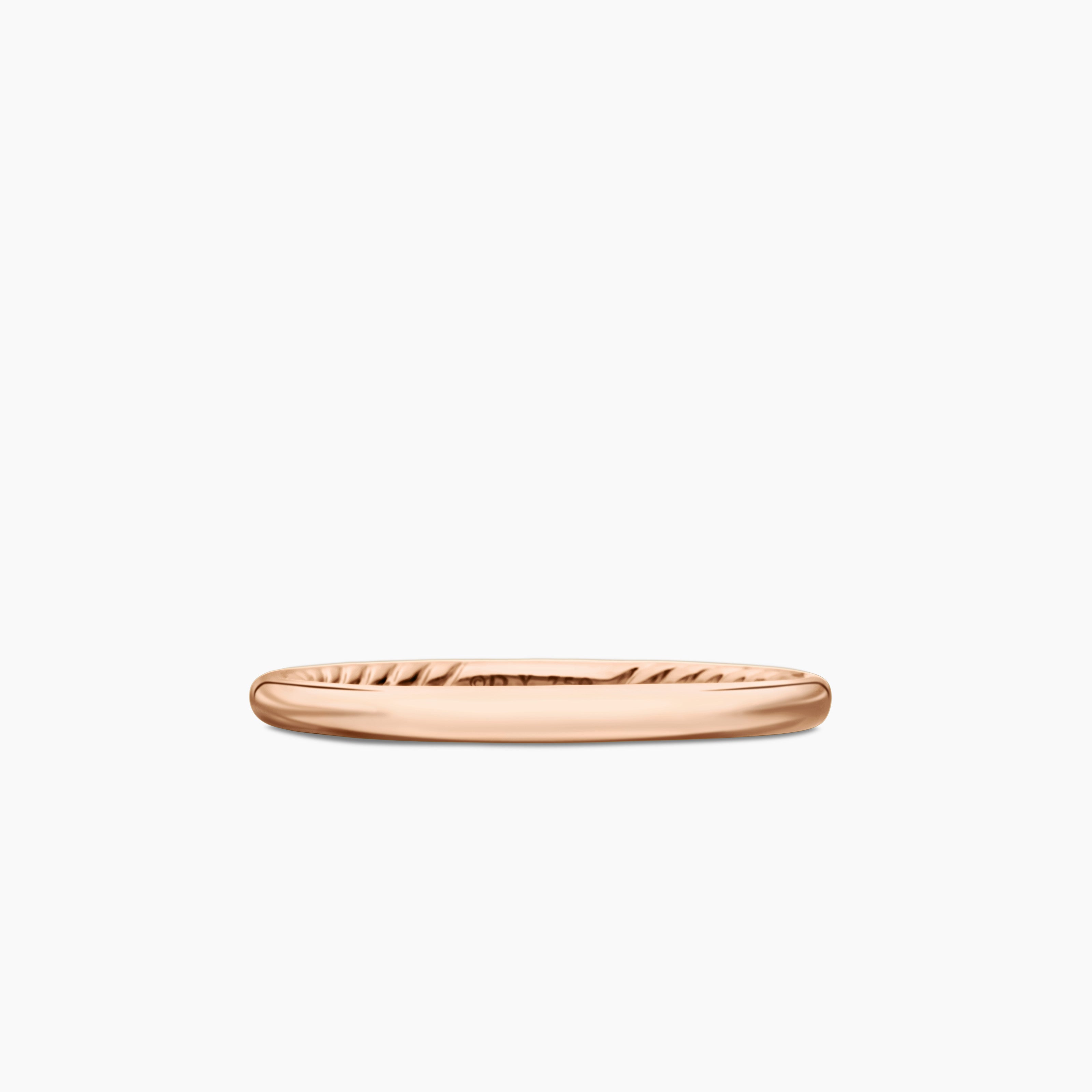 Womens DY Eden Band Ring in 18K Rose Gold, 2mm