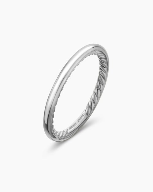 Womens DY Eden Band Ring in Platinum, 2mm