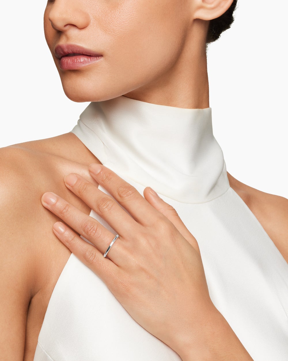 Anneau DY Eden en platine, 2 mm femmes