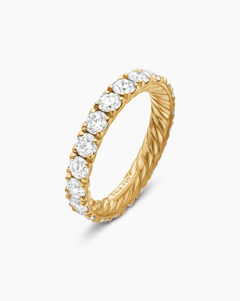 Anneau DY Eden en or jaune 18 carats avec diamants, 3,6 mm femmes