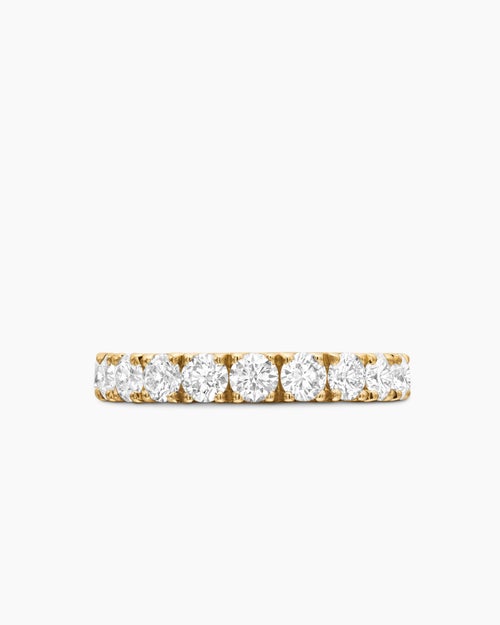 Womens DY Eden Band Ring in 18K Yellow Gold with Diamonds, 3.6mm
