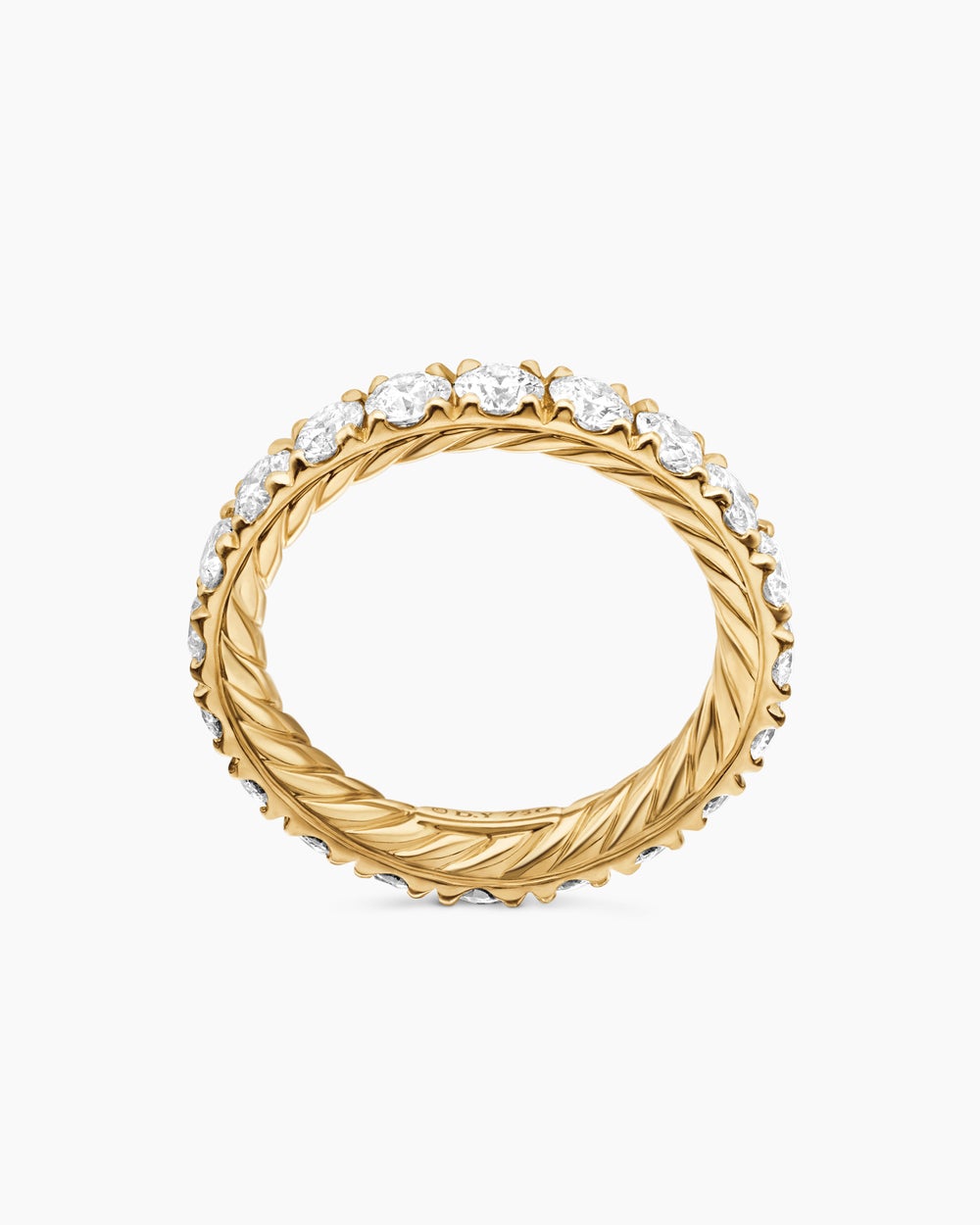 Anneau DY Eden en or jaune 18 carats avec diamants, 3,6 mm femmes