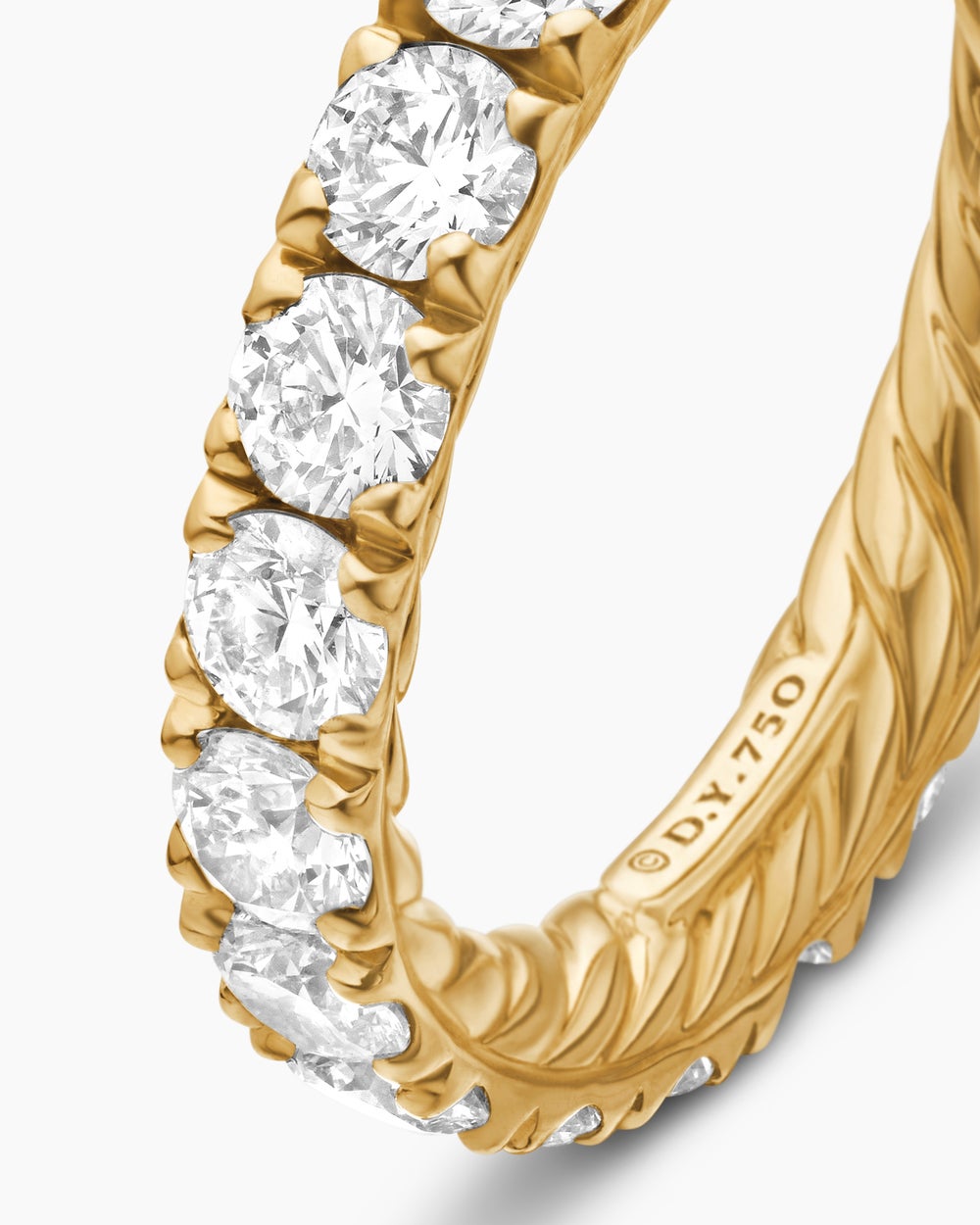 Anneau DY Eden en or jaune 18 carats avec diamants, 3,6 mm femmes