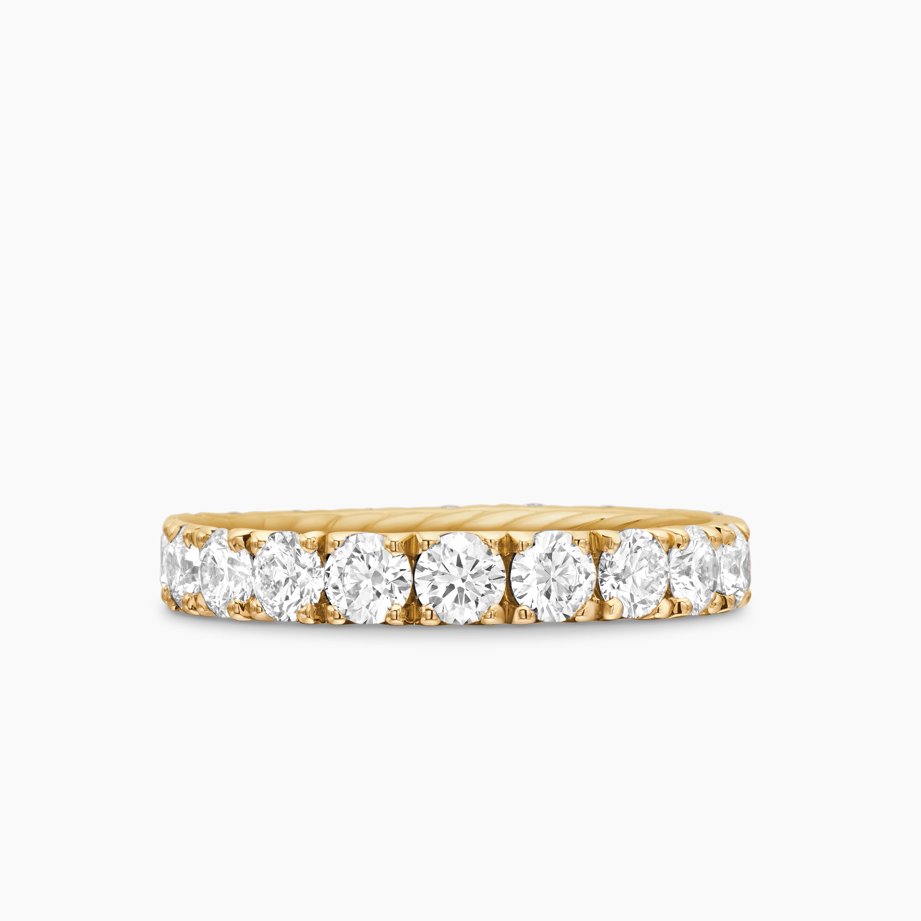 Womens DY Eden Band Ring in 18K Yellow Gold with Diamonds, 3.6mm