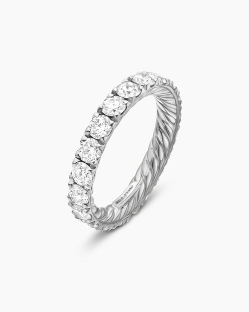 Womens DY Eden Band Ring in Platinum with Diamonds, 3.6mm