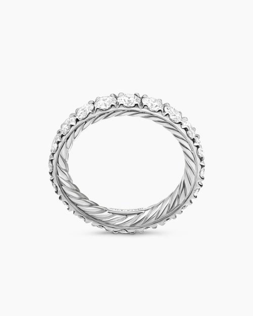 Womens DY Eden Band Ring in Platinum with Diamonds, 3.6mm