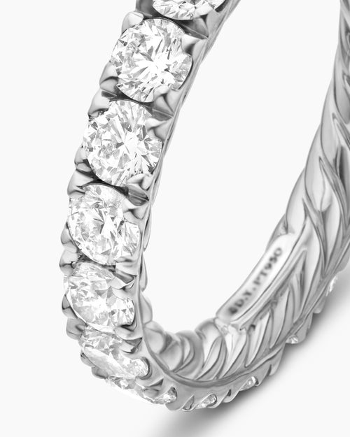 Womens DY Eden Band Ring in Platinum with Diamonds, 3.6mm