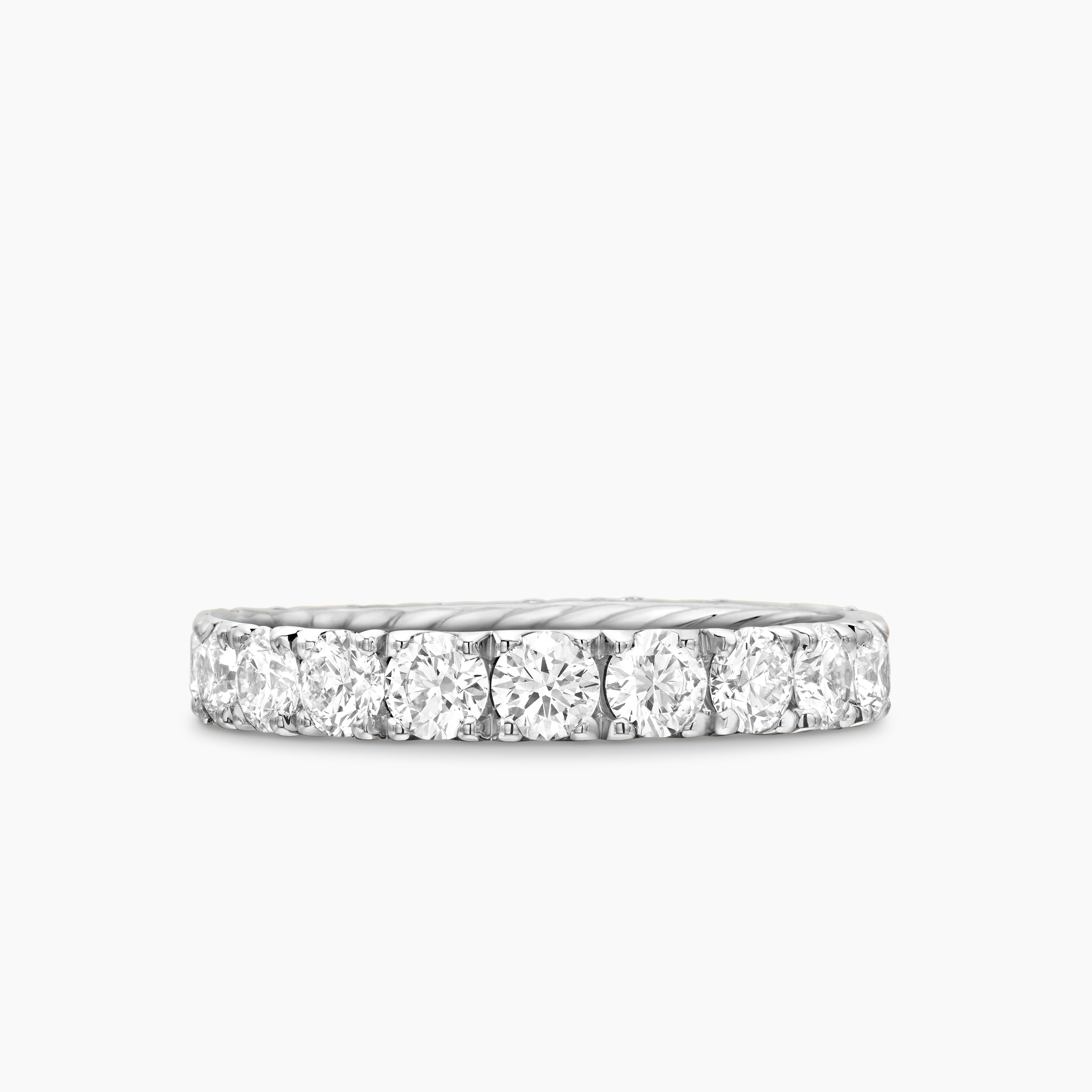 Womens DY Eden Band Ring in Platinum with Diamonds, 3.6mm