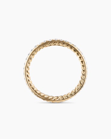 DY Eden Band Ring in 18K Yellow Gold with Pavé Diamonds, 1.85mm