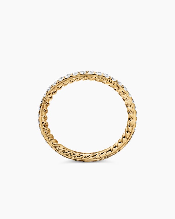 DY Eden Band Ring in 18K Yellow Gold with Pavé, 1.85mm