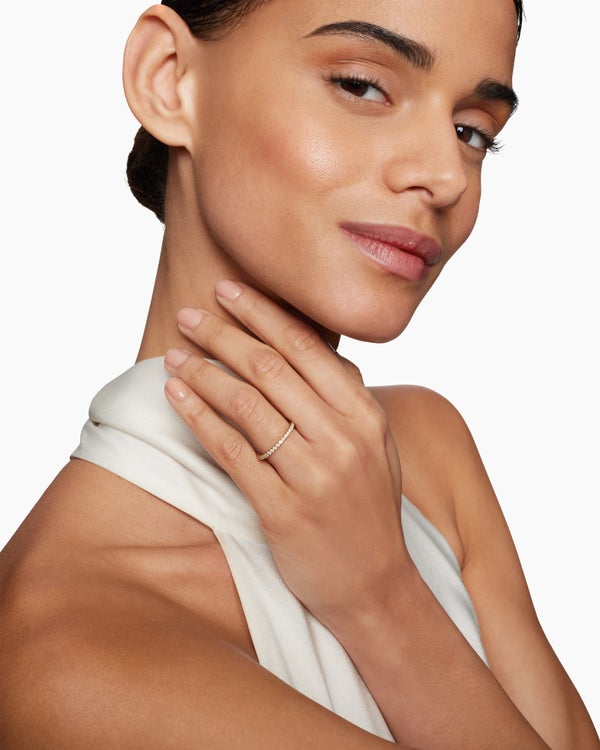 DY Eden Band Ring in 18K Yellow Gold with Pavé, 1.85mm
