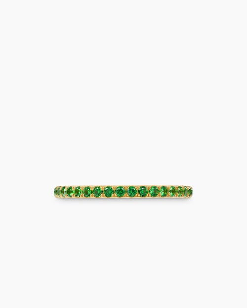 Womens DY Eden Band Ring in 18K Yellow Gold with Pavé, 1.85mm