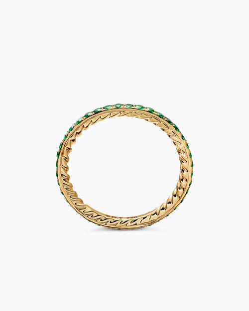 Womens DY Eden Band Ring in 18K Yellow Gold with Pavé, 1.85mm