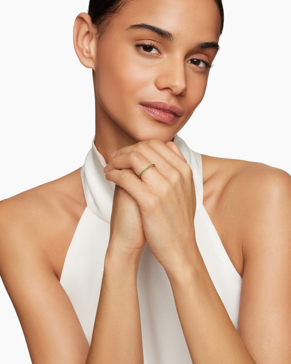 DY Eden Band Ring in 18K Yellow Gold with Pavé, 1.85mm