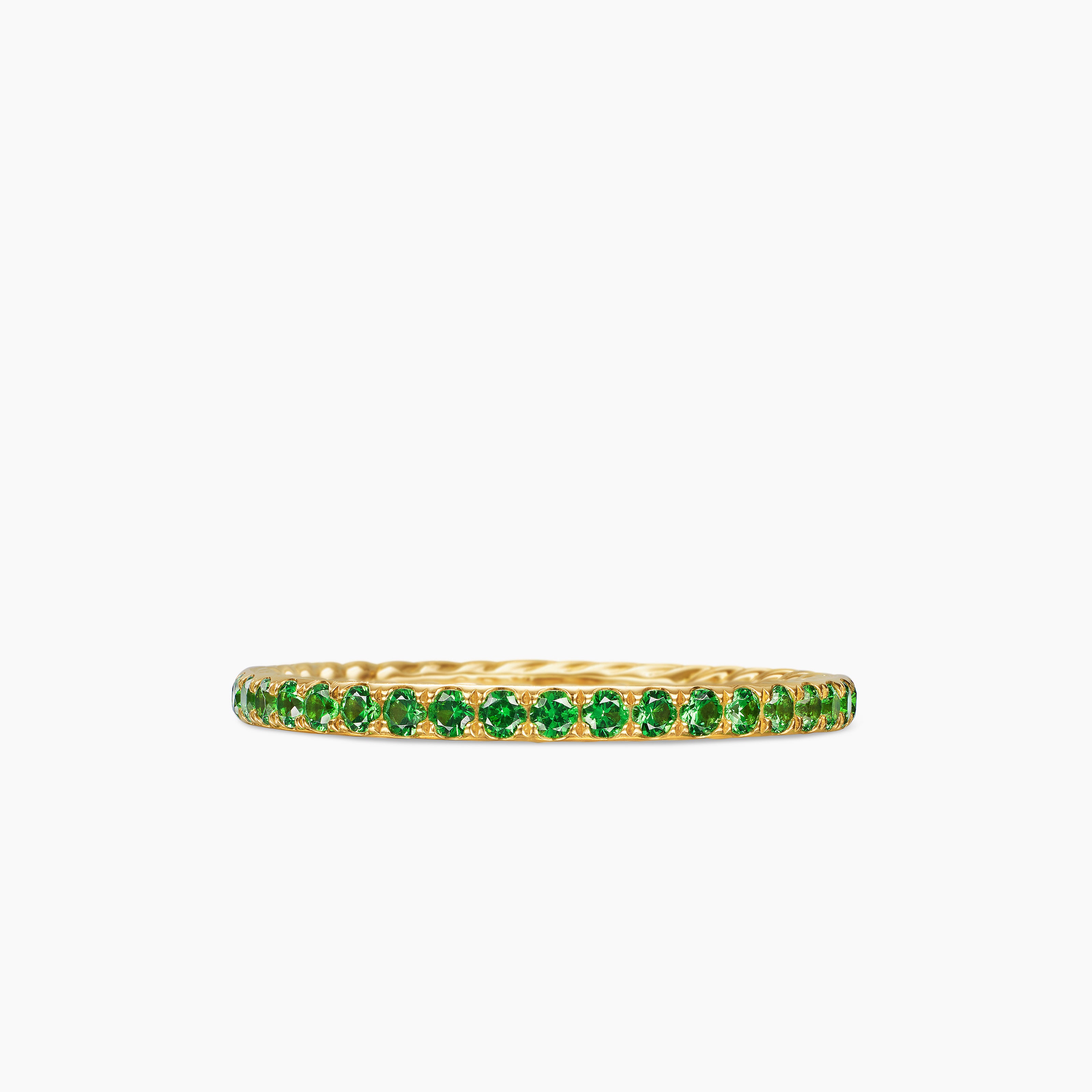 Womens DY Eden Band Ring in 18K Yellow Gold with Pav&eacute;, 1.85mm