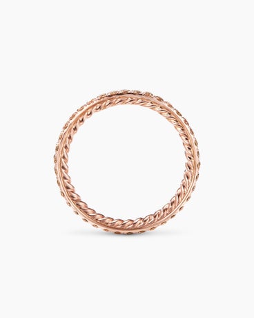 DY Eden Band Ring in 18K Rose Gold with Pavé, 1.85mm