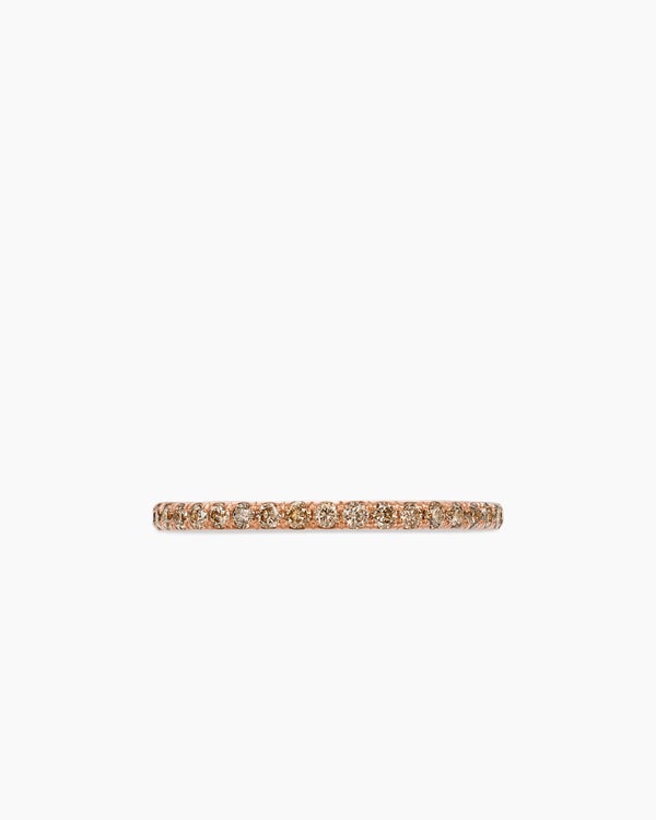 DY Eden Band Ring in 18K Rose Gold with Pavé, 1.85mm