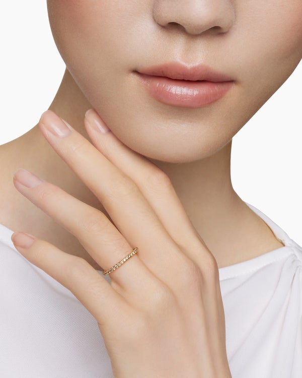 DY Eden Band Ring in 18K Rose Gold with Pavé, 1.85mm