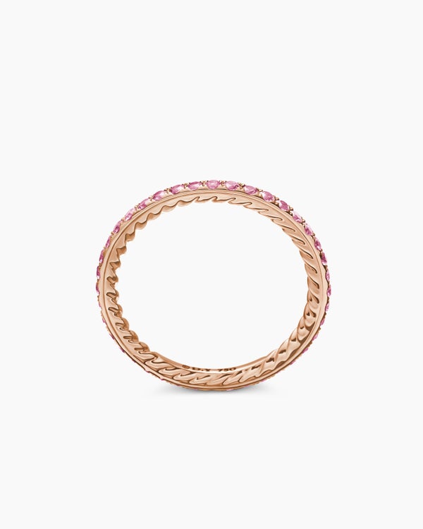 DY Eden Band Ring in 18K Rose Gold with Pavé, 1.85mm