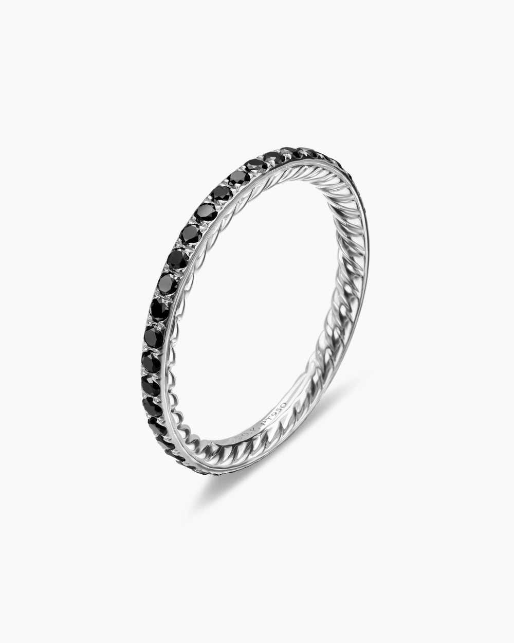 Anneau DY Eden en platine avec pavé, 1,85 mm pour femmes