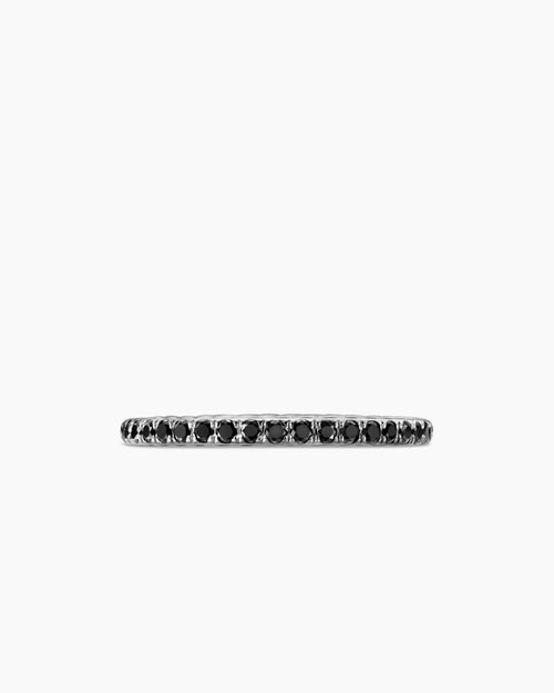 Womens DY Eden Band Ring in Platinum with Pavé, 1.85mm