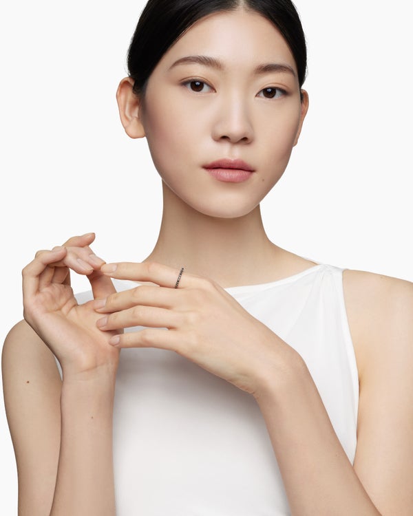 DY Eden Band Ring in Platinum with Pavé, 1.85mm