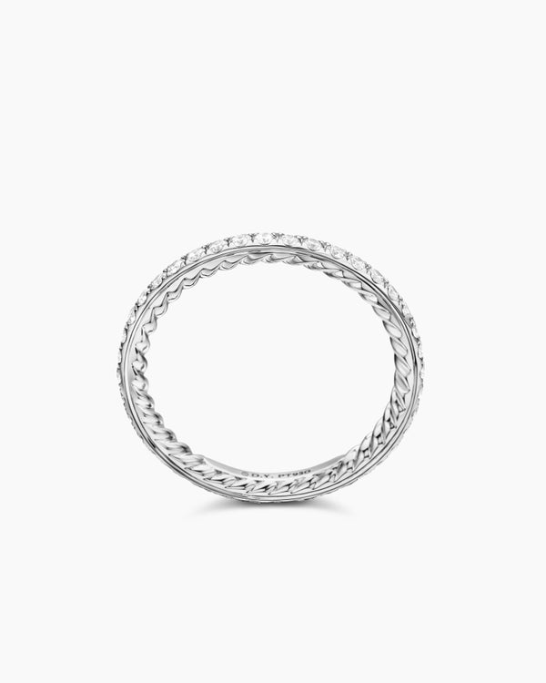 DY Eden Band Ring in Platinum with Pavé, 1.85mm