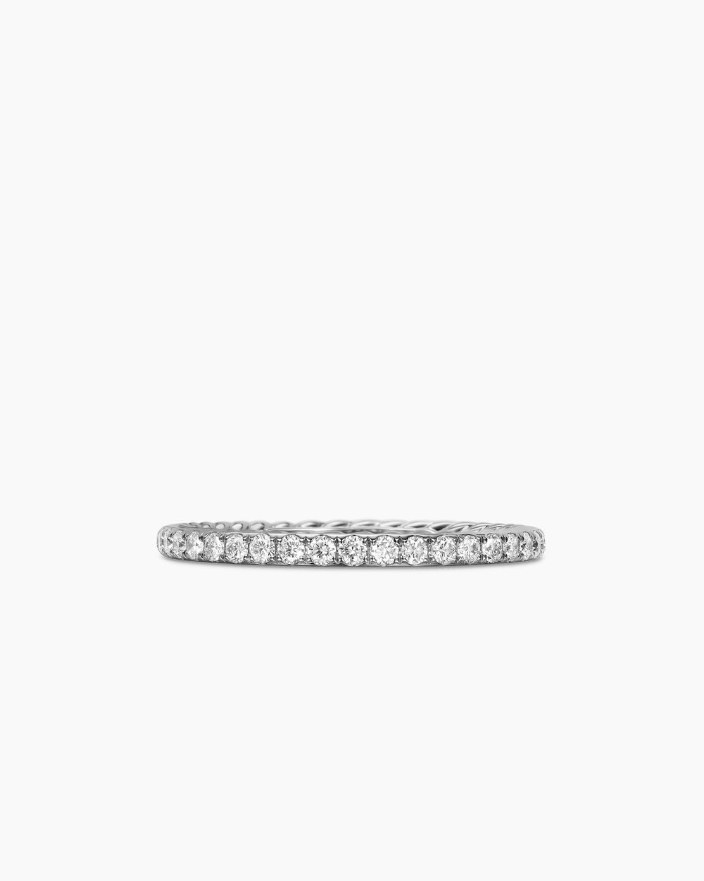 Womens DY Eden Band Ring in Platinum with Pavé, 1.85mm