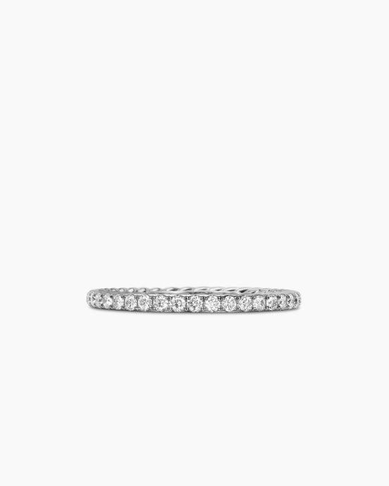 DY Eden Band Ring in Platinum with Pavé Diamonds