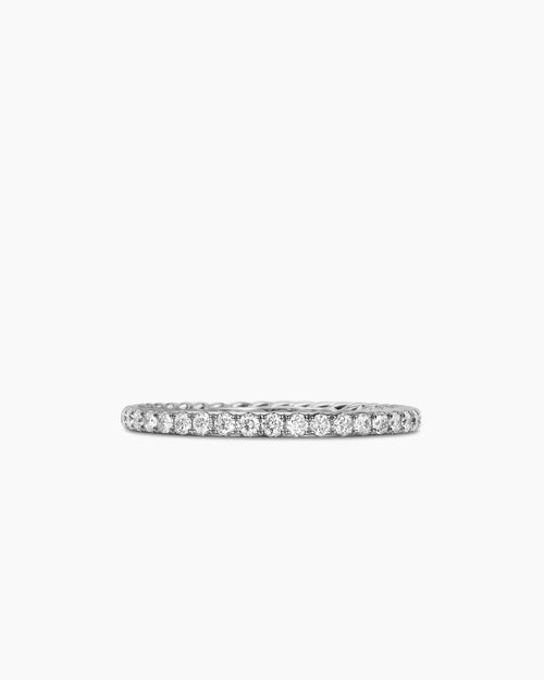 Womens DY Eden Band Ring in Platinum with Pavé, 1.85mm