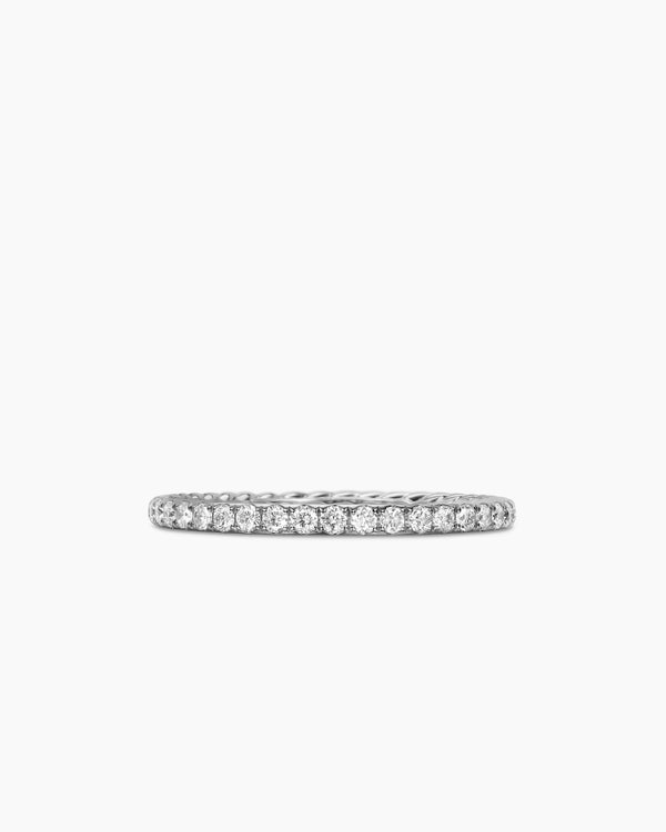DY Eden Band Ring in Platinum with Pavé, 1.85mm