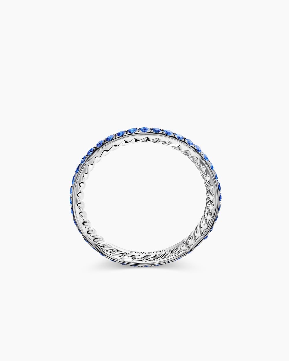 Anneau DY Eden en platine avec pavé, 1,85 mm femmes