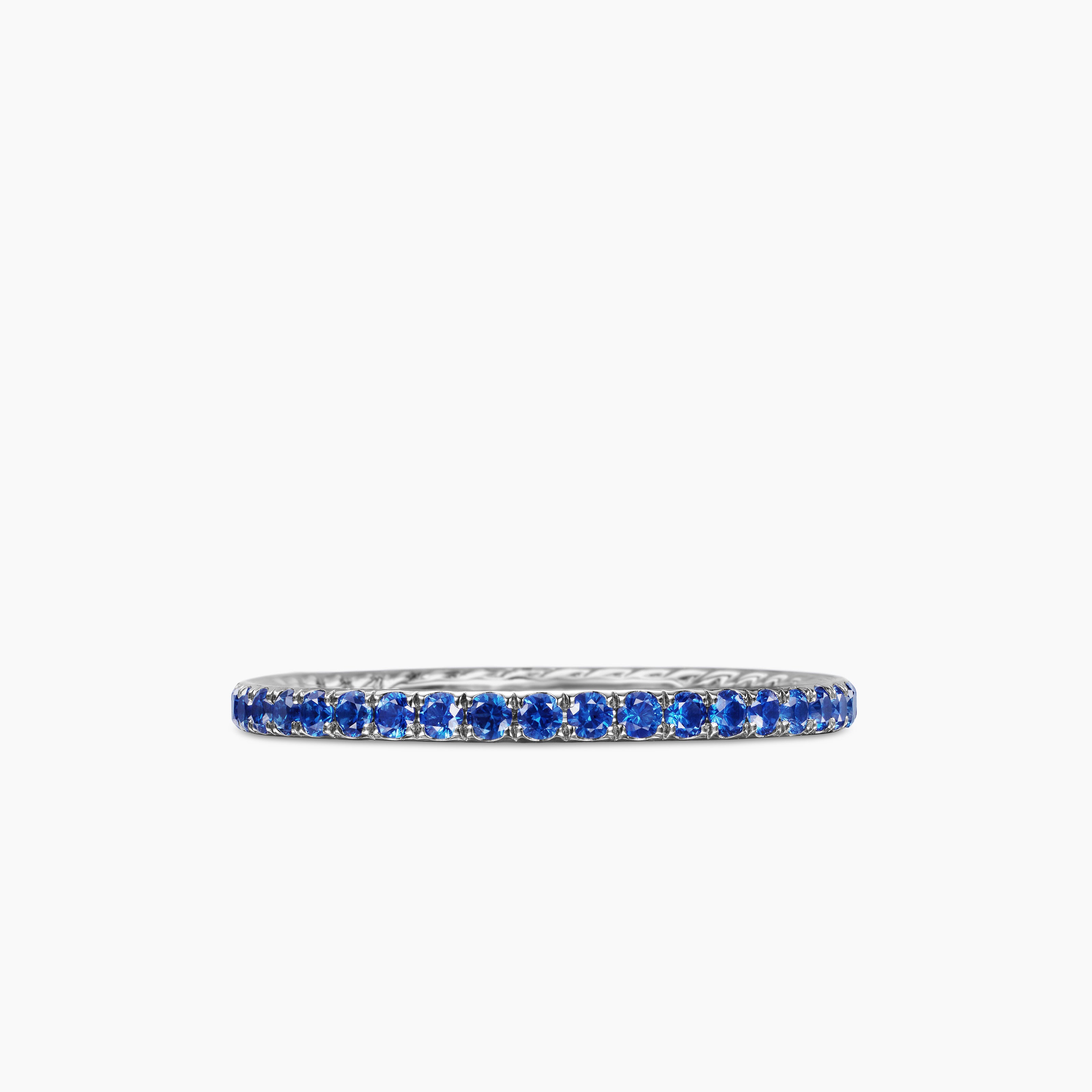 Womens DY Eden Band Ring in Platinum with Pav&eacute;, 1.85mm