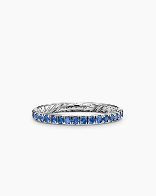Womens DY Eden Band Ring in Platinum with Diamonds, 2.2mm