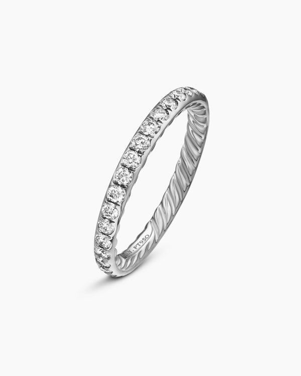DY Eden Band Ring in Platinum with Diamonds, 2.2mm