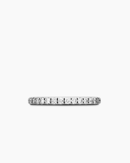 Womens DY Eden Band Ring in Platinum with Diamonds, 2.2mm