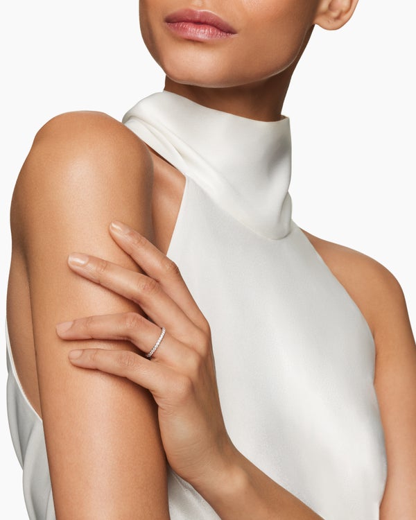 DY Eden Band Ring in Platinum with Diamonds, 2.2mm