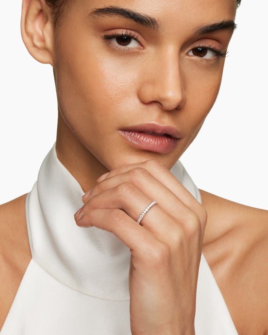 DY Eden Band Ring in Platinum with Diamonds, 2.2mm