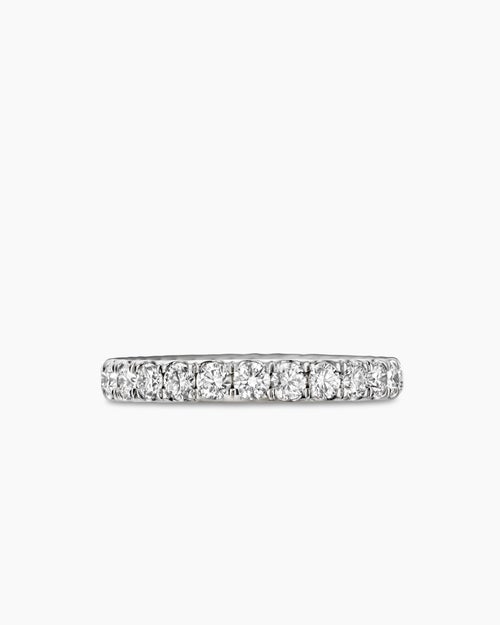 Womens DY Eden Band Ring in Platinum with Diamonds, 2.8mm
