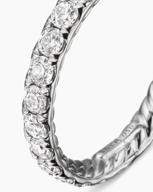 Womens DY Eden Band Ring in Platinum with Diamonds, 2.8mm